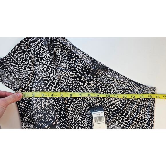 NWT BCBG one arm geometric black white formal chic size S midi dress Asymmetric - Picture 8 of 9